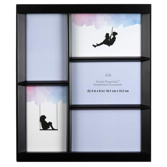 5 Opening Black 4&#x22; x 6&#x22; Collage Frame, Simply Essentials&#x2122; by Studio D&#xE9;cor&#xAE;